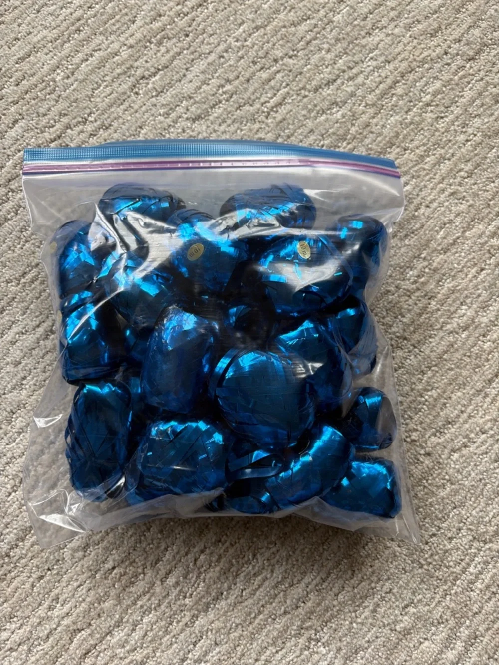 Metallic Blue Curling Ribbon Kegs - Lot of 28